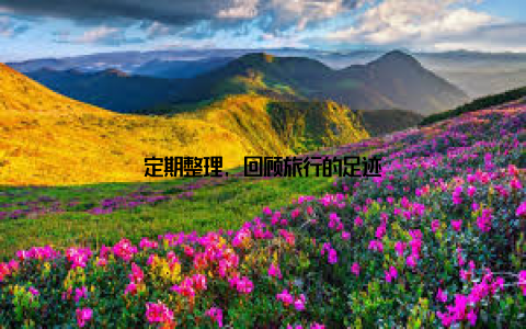 定期整理, 回顾旅行的足迹