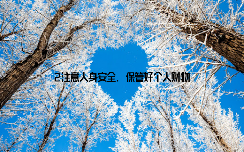 2注意人身安全, 保管好个人财物