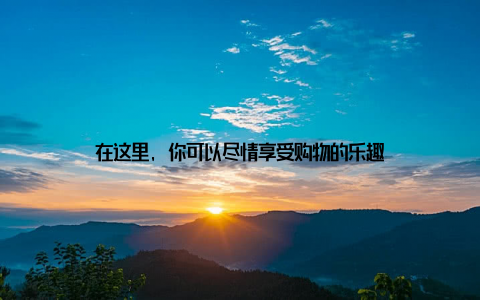 在这里, 你可以尽情享受购物的乐趣